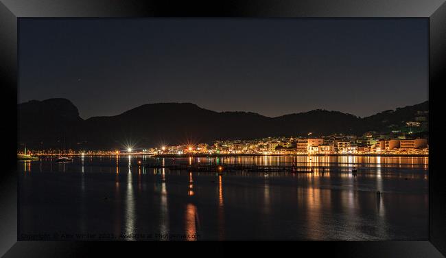 Port de Andratx on Mallorca at night Framed Print by Alex Winter