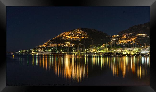 Port de Andratx on Majorca at night Framed Print by Alex Winter
