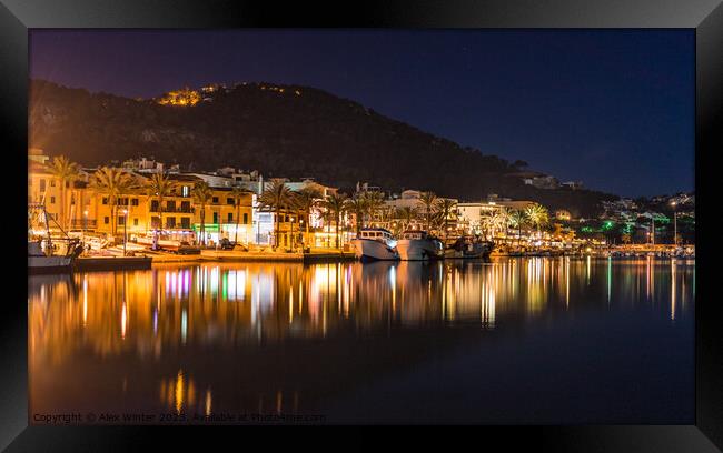 Port de Andratx on Majorca at night Framed Print by Alex Winter