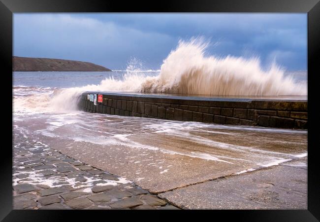 Filey at High Tide Framed Print by Tim Hill