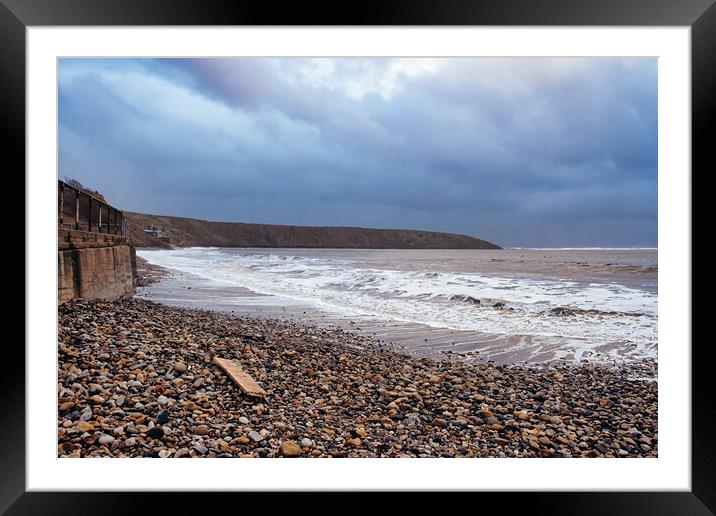 Moody Seascape at Filey Brigg Framed Mounted Print by Tim Hill