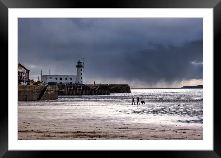 Scarborough Dog Walkers Framed Mounted Print by Tim Hill