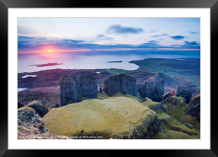 Sunrise over The Table, Quiraing, Isle of Skye Framed Mounted Print by Justin Foulkes