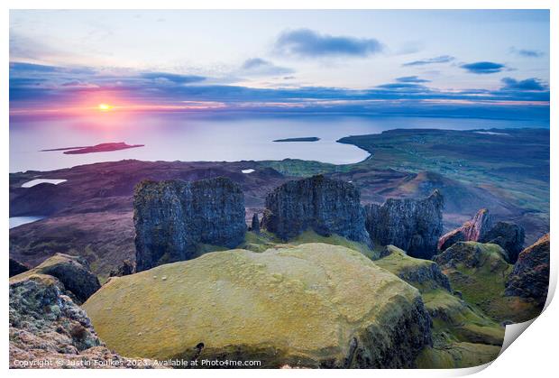 Sunrise over The Table, Quiraing, Isle of Skye Print by Justin Foulkes