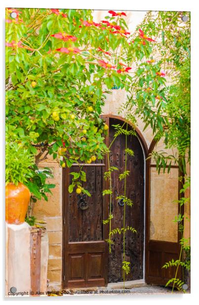 Romantic mediterranean house entrance door Acrylic by Alex Winter