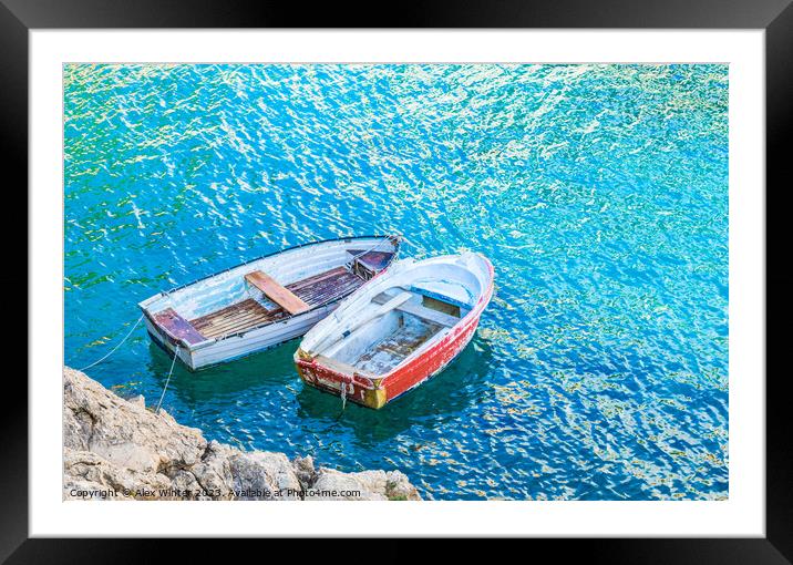 Two old rowboats Framed Mounted Print by Alex Winter