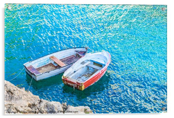 Two old rowboats Acrylic by Alex Winter