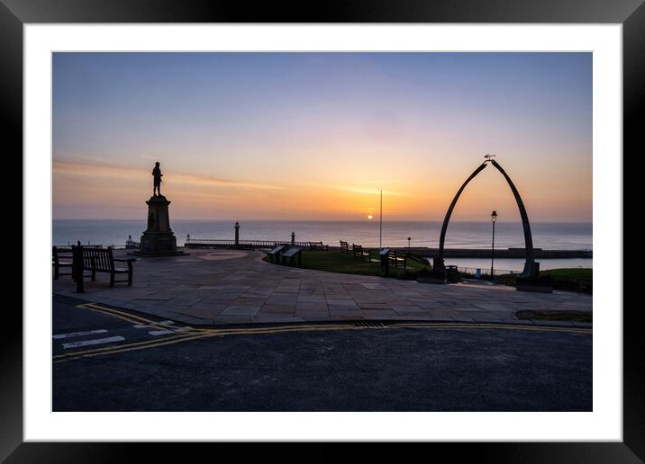 Captain Cook Monument And Whalebones Framed Mounted Print by Steve Smith
