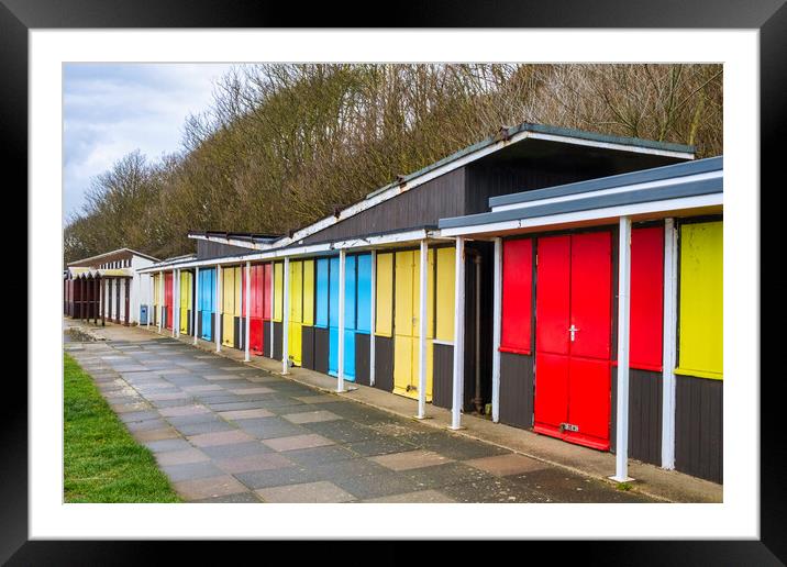 The Filey Beach Huts Framed Mounted Print by Steve Smith