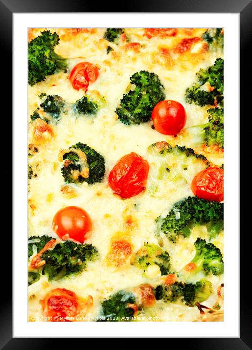Potato casserole with broccoli, close up Framed Mounted Print by Mykola Lunov Mykola