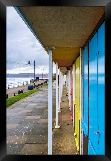 The Filey Beach Huts Framed Print by Steve Smith