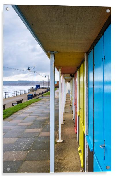 The Filey Beach Huts Acrylic by Steve Smith