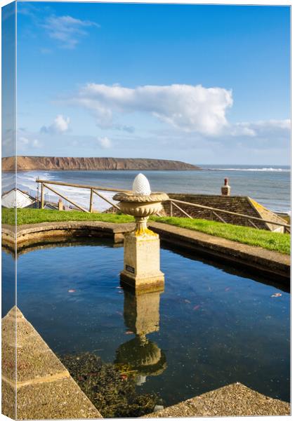 Crescent Gardens Pond Filey Canvas Print by Steve Smith