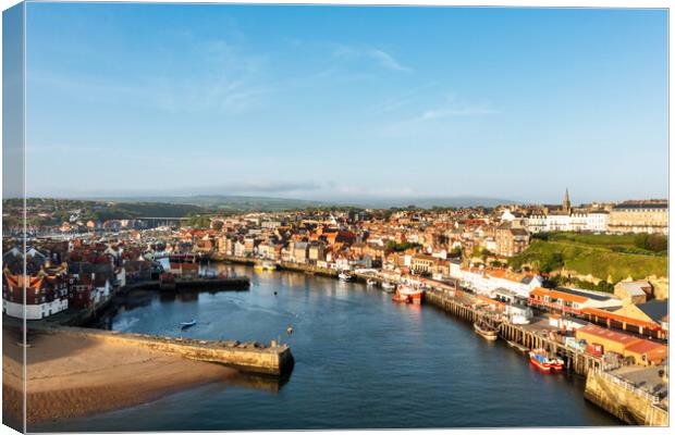 Serene Whitby by the Sea Canvas Print by Steve Smith