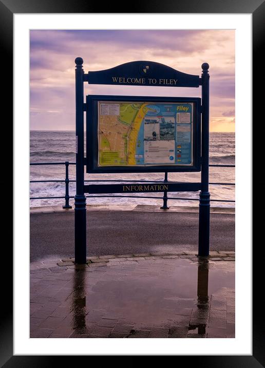 Welcome to Filey Framed Mounted Print by Tim Hill