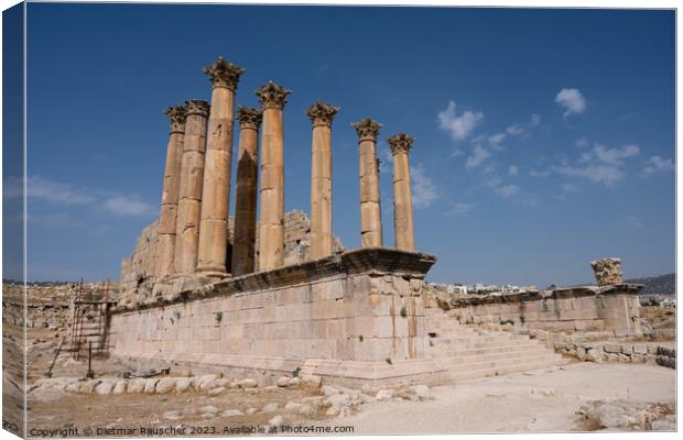 Artemis Temple Columns in Gerasa, Jordan Canvas Print by Dietmar Rauscher