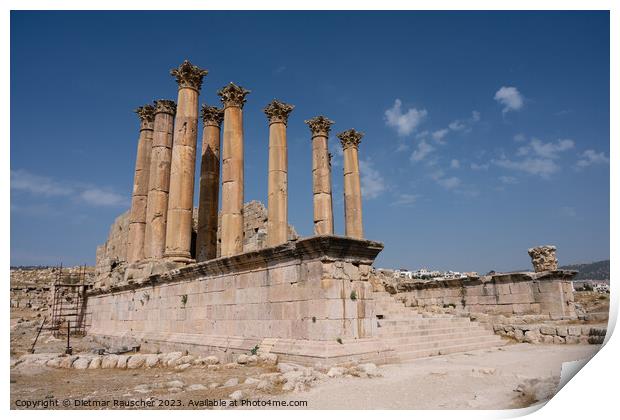 Artemis Temple Columns in Gerasa, Jordan Print by Dietmar Rauscher