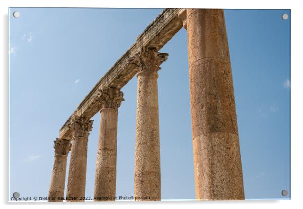 Colonnade at the Cardo Maximus in Gerasa Acrylic by Dietmar Rauscher