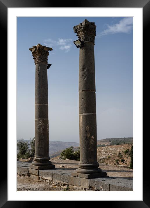 Basalt Columns in Gadara, Umm Qays, Jordan Framed Mounted Print by Dietmar Rauscher