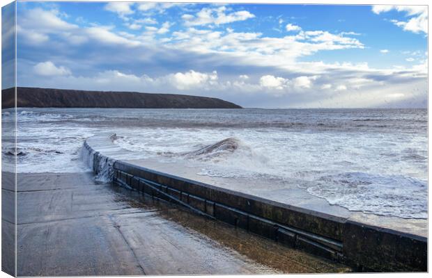 Filey at High Tide Canvas Print by Tim Hill