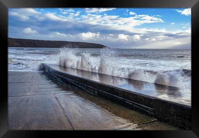 Filey at High Tide Framed Print by Tim Hill