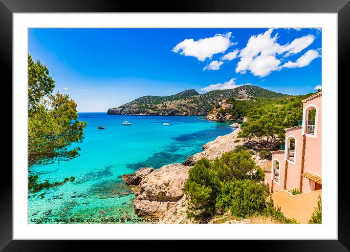 Idyllic sea view on Majorca Camp de Mar Framed Mounted Print by Alex Winter