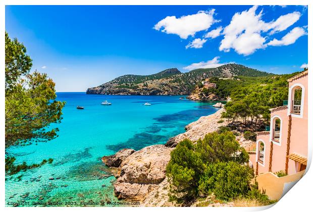 Idyllic sea view on Majorca Camp de Mar Print by Alex Winter