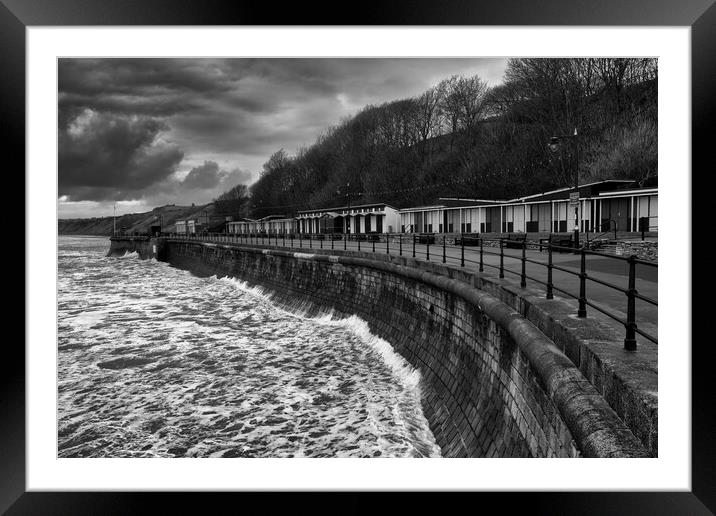 Filey Promenade Black and White Framed Mounted Print by Tim Hill