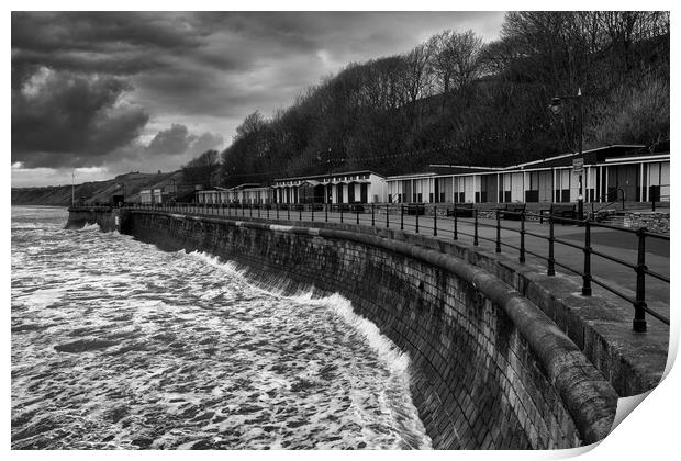 Filey Promenade Black and White Print by Tim Hill