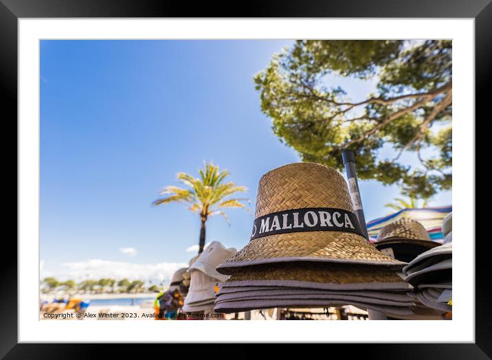 Summer sun hat mallorca Framed Mounted Print by Alex Winter