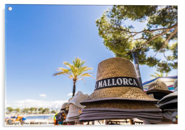 Summer sun hat mallorca Acrylic by Alex Winter