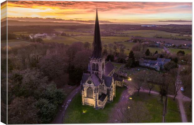 Wentworth Church Sunset Canvas Print by Apollo Aerial Photography