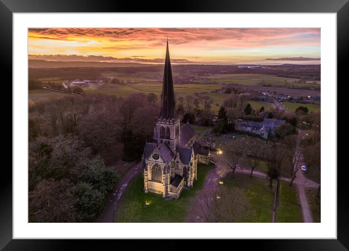 Wentworth Church Sunset Framed Mounted Print by Apollo Aerial Photography