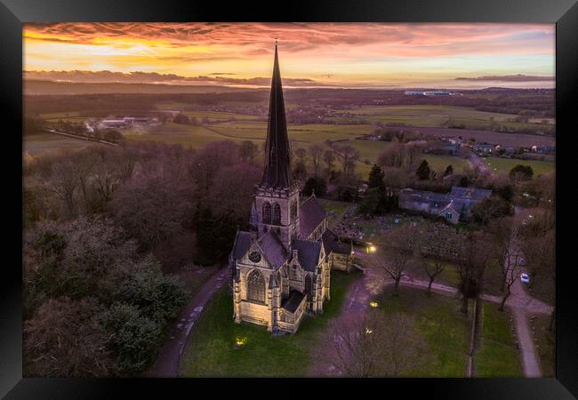 Wentworth Church Sunset Framed Print by Apollo Aerial Photography