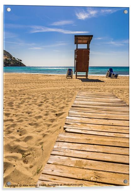 Majorca beach of Canyamel  Acrylic by Alex Winter