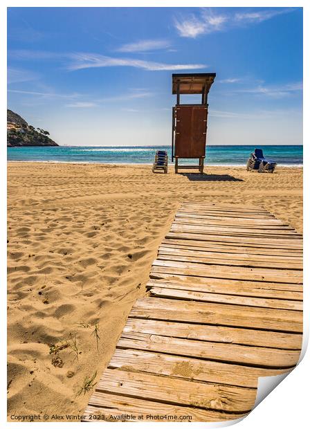 Majorca beach of Canyamel  Print by Alex Winter