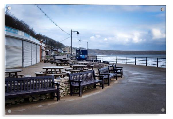 Filey Royal Parade Acrylic by Tim Hill