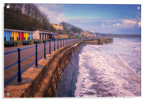 Filey Promenade Yorkshire Coast Acrylic by Tim Hill
