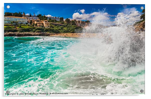 Mallorca coastline oceanbeach Acrylic by Alex Winter