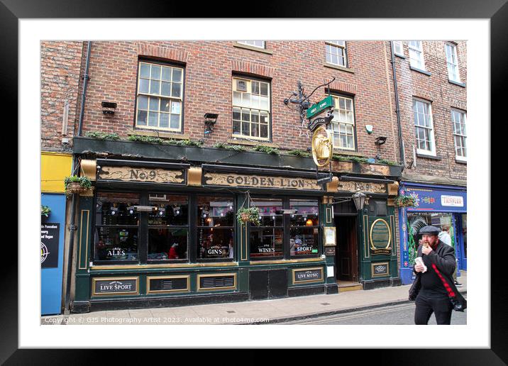 Golden Lion York and the PieMan Framed Mounted Print by GJS Photography Artist