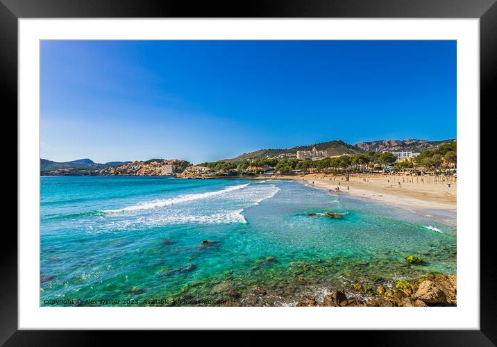 View of Platja de Tora, beach Mallorca Framed Mounted Print by Alex Winter