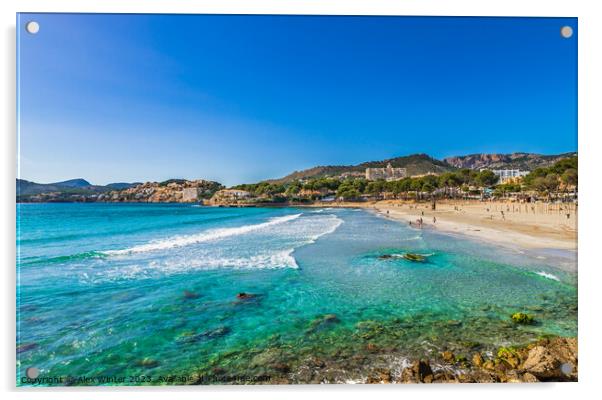 View of Platja de Tora, beach Mallorca Acrylic by Alex Winter