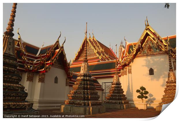A third stupa group at Phra Chedi Rai in Wat Pho i Print by Hanif Setiawan