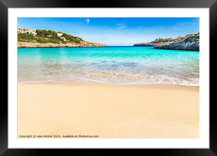 Cala Marcal sandy beach Framed Mounted Print by Alex Winter