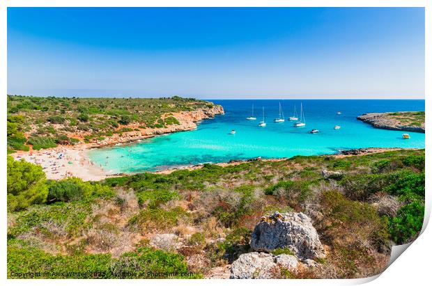 Majorca beach of Cala Varques Print by Alex Winter