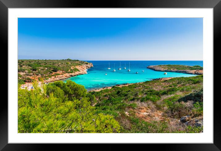 Majorca beach of Cala Varques Framed Mounted Print by Alex Winter