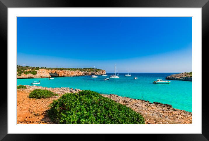 Mallorca beach of Cala Varques Framed Mounted Print by Alex Winter
