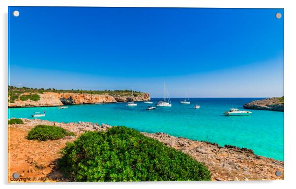 Mallorca beach of Cala Varques Acrylic by Alex Winter