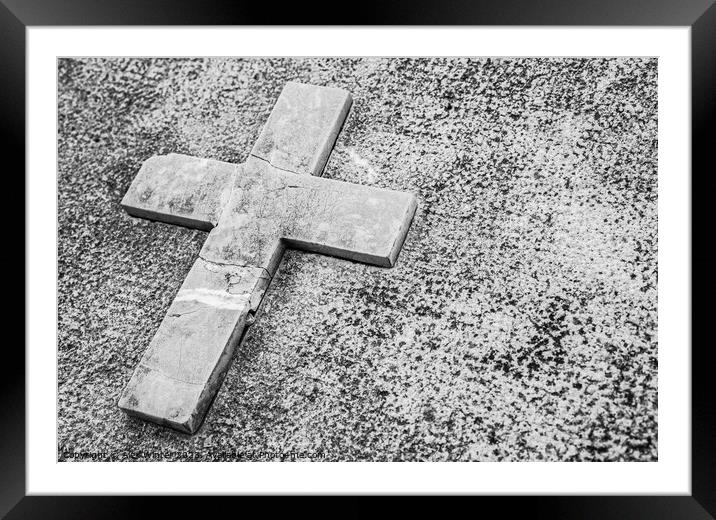 stone cross Framed Mounted Print by Alex Winter