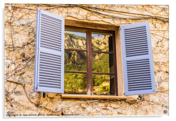 Mediterranean window shutters Acrylic by Alex Winter